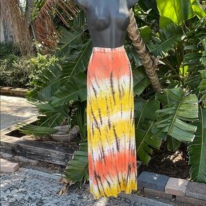 Sunset, tie-dye maxi skirt